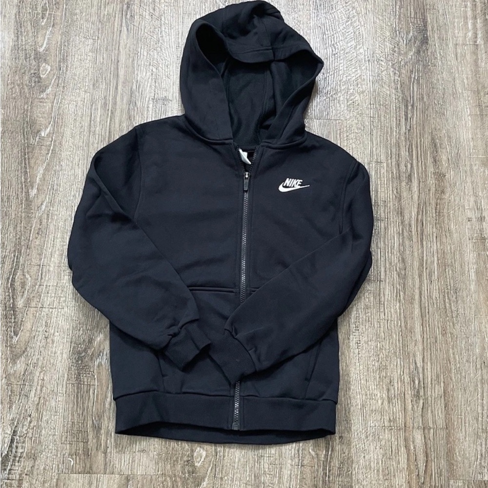 Nike Kids Full Zip Hoodie Sweatshirt Black Sz Med FD3004-010